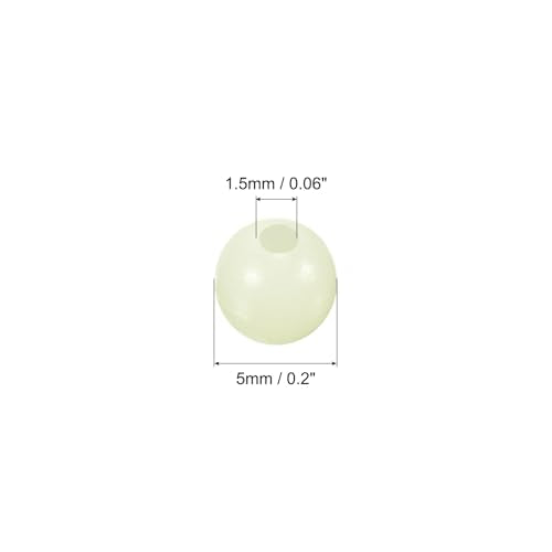 PATIKIL Glow Fishing Beads Plastic Round Rubber Luminous Fishing Bait Eggs Rig Bead Tackle Lures Accessories with Box - color: White, size: 5mm