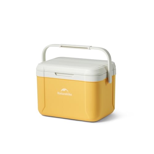 Naturehike 5.3/15/19 QT Hard Cooler, Insulated Ice Chest Box, Portable Ice Retention Cooler for Beach Camping Picnic Fishing Barbecue - color: Yellow, size: 5.3QT