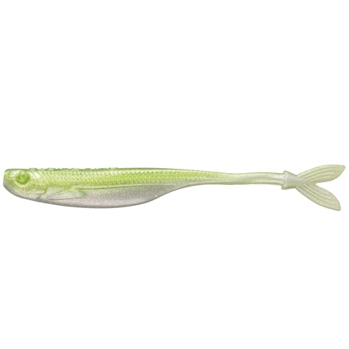 Strike King Spotlight Split Minnow Fishing Lure, Soft Plastic Jerkbait, 8-Pack - color: Chartreuse Shad, size: 3"