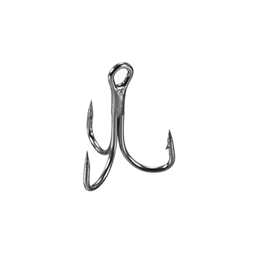 PATIKIL Treble Fish Hooks, Carbon Steel Sharp Round Bend Hook Triple Barbed Hook for Freshwater Saltwater - color: Black, size: 13mm/0.51"