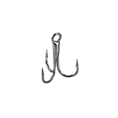 PATIKIL Treble Fish Hooks, Carbon Steel Sharp Round Bend Hook Triple Barbed Hook for Freshwater Saltwater - color: Black, size: 11mm/0.43"