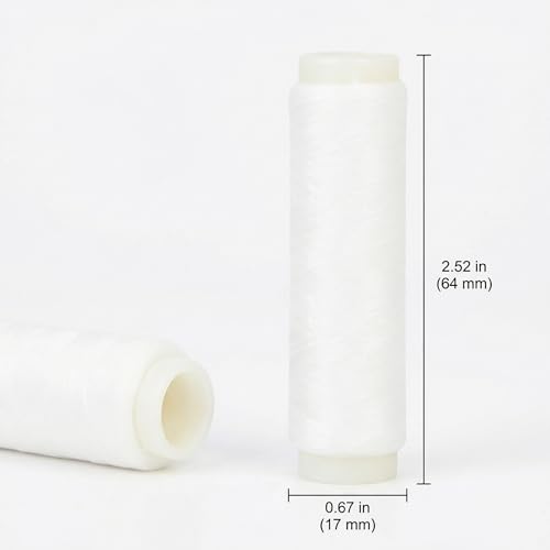 2-Pack Clear Elastic Fishing Line, Invisible Bait Thread 0.2mm (~0.008in), 656ft per Spool, Transparent Stretch Line for Rigging & Bait Tying, for Salmon, Sturgeon & Bass