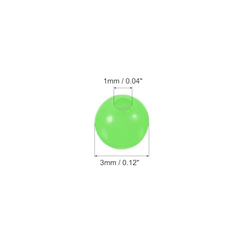 PATIKIL Glow Fishing Beads Plastic Round Rubber Luminous Fishing Bait Eggs Rig Bead Tackle Lures Accessories with Box - color: Green, size: 3mm