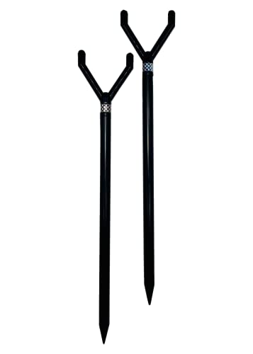 40" Magnum Extendable Trident Fishing Rod Holders in in Packs of 2 and 4 - style: Black