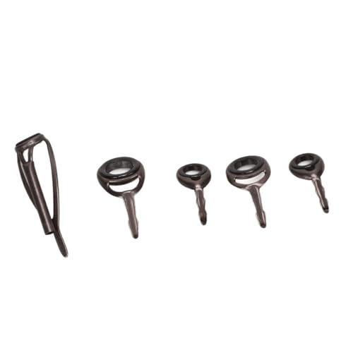 HERCHR 9PCS Fishing Rod Tip Repair Kit, Stainless Steel Ceramic Guides Rod Guide Eyelets Top Ring for Fishing Pole Tip Replacement Supplies