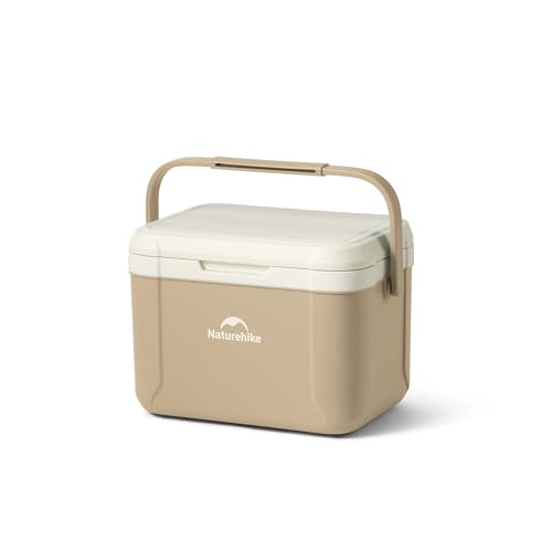 Naturehike 5.3/15/19 QT Hard Cooler, Insulated Ice Chest Box, Portable Ice Retention Cooler for Beach Camping Picnic Fishing Barbecue - color: Brown, size: 5.3QT