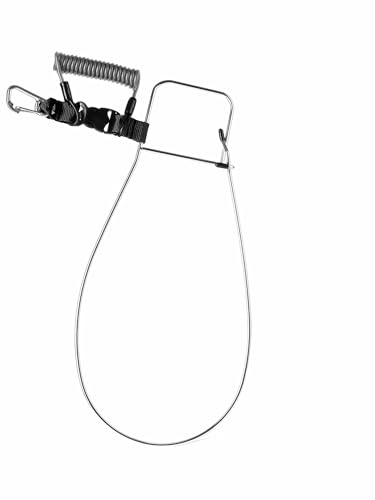 Rogue Endeavor® Fish Stringer Clip, Large, Stainless Construction, Quick Release 36” Steel Core Lanyard, Designed for Spearfishing, Kayak Fishing & Scuba Diving and All Fish Types - color: Gray- Ultra Duty