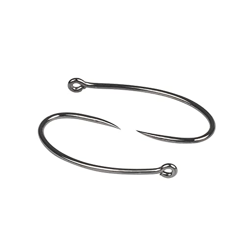 100Pcs Barbless Curved Nymph Caddis Fly Hooks, 10#16#, High Carbon Steel, Flat Point, Perfect for Bass, Trout, Salmon & More - size: 14#-100pcs