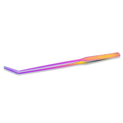 Mandala Crafts Rainbow Curved Aquarium Tweezers for Fish Tanks | 15 Inch Forceps, Rust Resistant Stainless Steel, Trimming Aquatic Plants, Bowls, Terrariums, Freshwater & Saltwater Aquascape - color: Rainbow Curved Tweezers, size: 15 Inches
