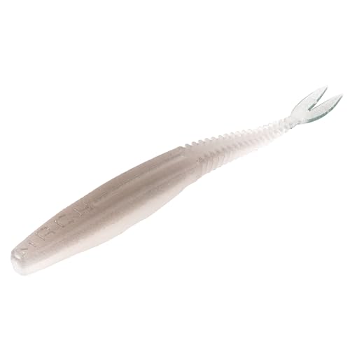 Strike King Mach Skooler Fishing Lure, Soft Plastic Jerkbait, Heavily Salted, Sleek Design, Erratic Action - color: Ghost Shad, size: 5"