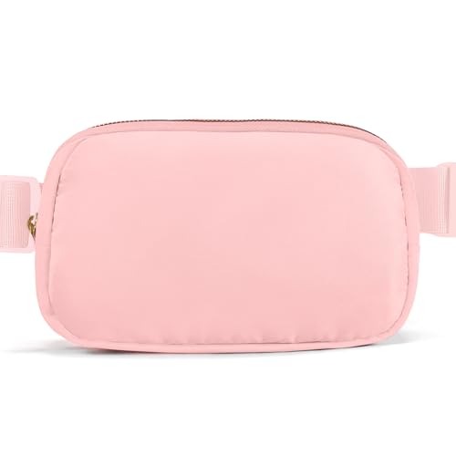 Belt Bag Zipper Fanny Pack Crossbody Bags for Women,Fashion Nylon Waist Packs, Water Repellent Two Way wear with Adjustable Strap Gifts for Teenage Girls Women Men(pink) - color: pink