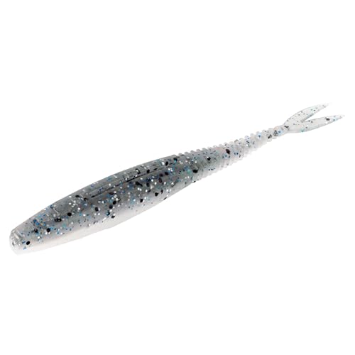 Strike King Mach Skooler Fishing Lure, Soft Plastic Jerkbait, Heavily Salted, Sleek Design, Erratic Action - color: Smokey Shad, size: 5"
