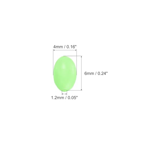PATIKIL Glow Fishing Beads Plastic Oval Rubber Luminous Fishing Bait Eggs Rig Bead Tackle Lures Accessories with Box - color: Green, size: 6x4mm