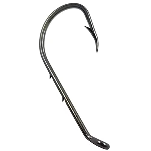 Baitholder Fishing Hooks 100pcs/ Pack Barbed Shank Down Eye Fishing Offset Hooks(8#-6/0) - size: 2/0-100PCS