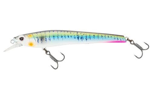 Nomad Design Shikari Fishing Lures, Premium Long-Casting, Shallow Diving, Slow Floating Jerkbait, for Inshore Freshwater Species Such as Bass, to Walleye, to Pike and Musky, 115 SUS FR 4-1/2" 1/2oz - size: 3 3/4" - 3/8 oz, style: Threadfin Shad
