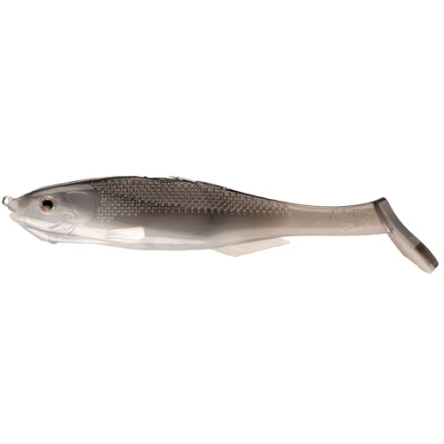 Strike King Final Copy Weedless Fishing Lure, Pre-Rigged Soft Plastic Swimbait - color: Ghost Shad, size: 4.75"