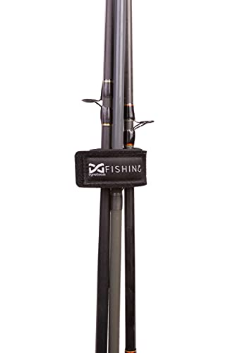 Fishing Rod Straps for Casting, Spinning, or Fly Rods, Pole Ties (4-Pack) - color: Black