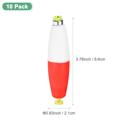 M METERXITY Pack Fishing Bobbers Floats, EVA Foam Weighted Bobbers, Clip-on Floats Slip Corks Floaters Strong Buoys - color: Red & White, size: 3.78" Length
