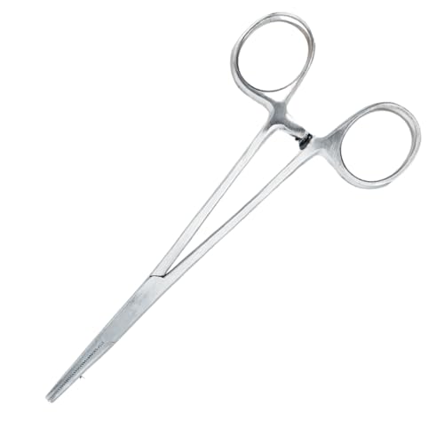 ADROIT (2 Pack) 5" Straight Tip Stainless Steel Hemostat Forceps | Precision Teeth Grip | Versatile Use for Sewing, Crafting, & Electronics - size: 5", style: Straight