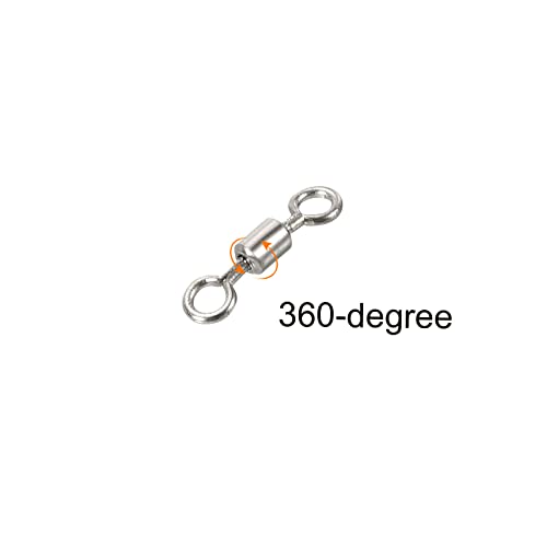 PATIKIL Fishing Barrel Swivels, 40 Pack 335LBS Copper Rolling Hook Line Connector Terminal Tackle for Saltwater Freshwater Fishing, Silver - style: 28 lb