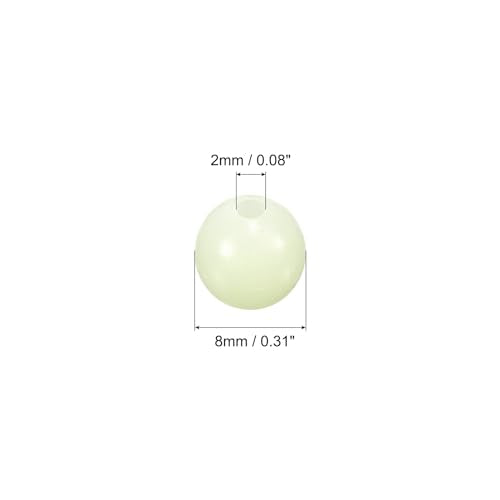 PATIKIL Glow Fishing Beads Plastic Round Rubber Luminous Fishing Bait Eggs Rig Bead Tackle Lures Accessories with Box - color: White, size: 8mm