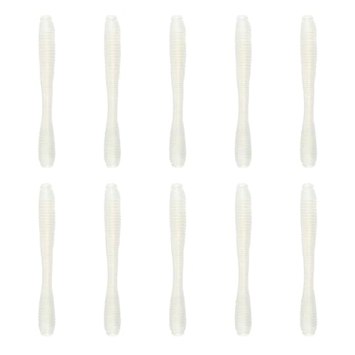 6th Sense – Bounce Worm Bass Fishing Lure Soft Plastic Worm for Wacky Neko Drop Shot Texas Rig - color: Ghost Ice Minnow, size: 3.8in. (10/pk)