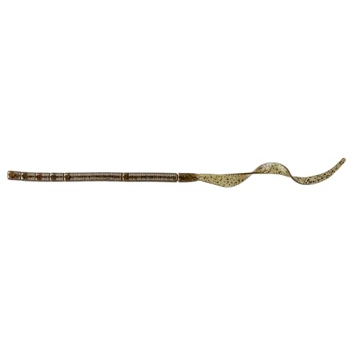 Strike King KVD Zeus Worm Fishing Lure, Soft Plastic Worm, Perfect Plastics Pouring System, Swimming Action, Coffee Scent, 7-Pack - color: Dark Green Pumpkin Green