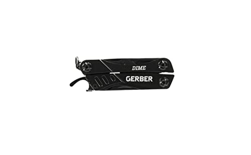 Gerber Gear Dime 12-in-1 Mini EDC Multitool - Needle Nose Pliers, Pocket Knife, Keychain, Bottle Opener - Gifts for Men, EDC Gear and Equipment - Black (Pack of 12) - color: Black, size: Pack of 12