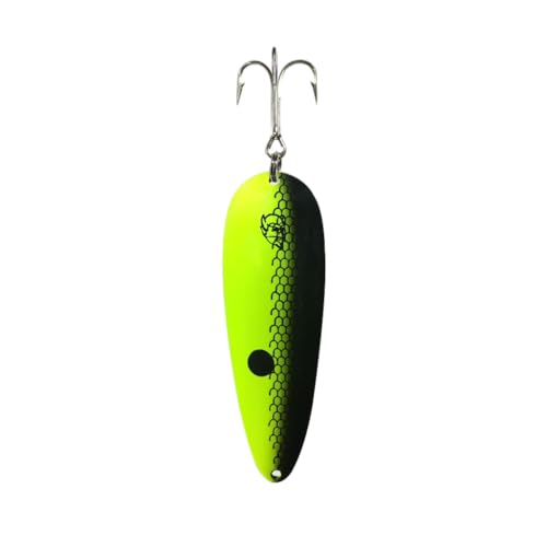 Dardevle Dardevlet Brass Back 3/4 oz Fishing Spoons - color: Chartreuse and Black