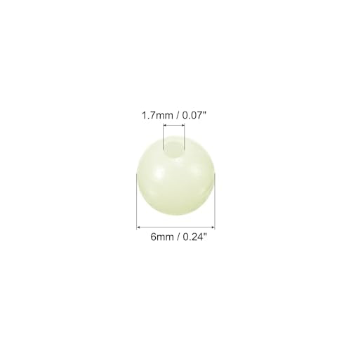 PATIKIL Glow Fishing Beads Plastic Round Rubber Luminous Fishing Bait Eggs Rig Bead Tackle Lures Accessories with Box - color: White, size: 6mm