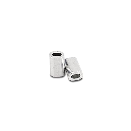 HI-SEAS Grand Slam Aluminum Fishing Line Crimp Sleeves - Retail Pack, Durable and Strong Crimps for Monofilament 40lb Test up to 600lb Test for Saltwater Fishing Leaders - style: 50 Pc/1.3 Mm Inside Diameter