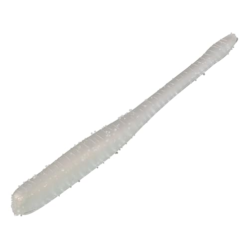 Drop Worm - 4" - Finesse Smallmouth Bass Fishing - Dropshot - Ultra Realistic - Matte Finish - Neutral Buoyant Soft Plastic - color: Frosted Shad