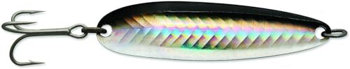 Luhr Jensen Krocodile Spoon w/Treble Hook - style: Black Silver Reflex, 1 Oz - 3 1/4 Inch