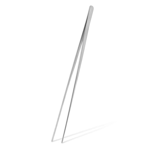 Mandala Crafts Stainless Steel Straight Aquarium Tweezers for Fish Tanks | 15 Inch Forceps, Rust Resistant Stainless Steel, Trimming Aquatic Plants, Bowls, Terrariums, Freshwater & Saltwater Aquascape - color: Stainless Steel Straight Tweezers, size: 15 I