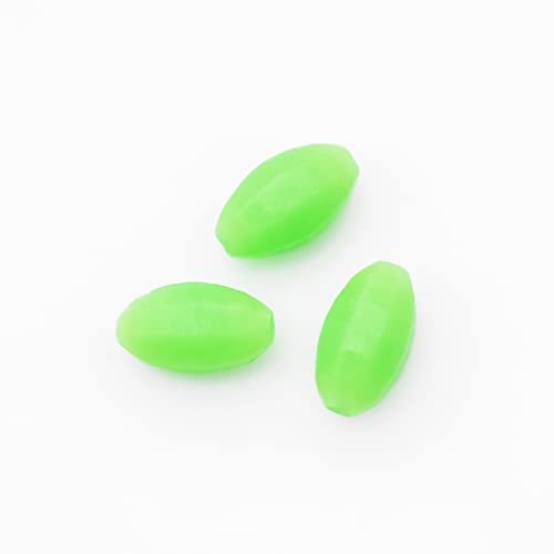 BLUEWING Glow Fishing Bead Oval Bait Luminous Fish Line Ball Stopper Saltwater Freshwater Salmon Trout Accessories, 2.5mm/3mm, 50pcs