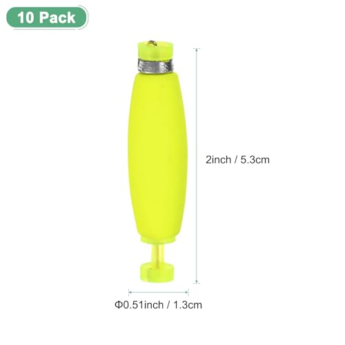 M METERXITY Pack Fishing Bobbers Floats, EVA Foam Weighted Bobbers, Clip-on Floats Slip Corks Floaters Strong Buoys - color: Yellow, size: 2" Length