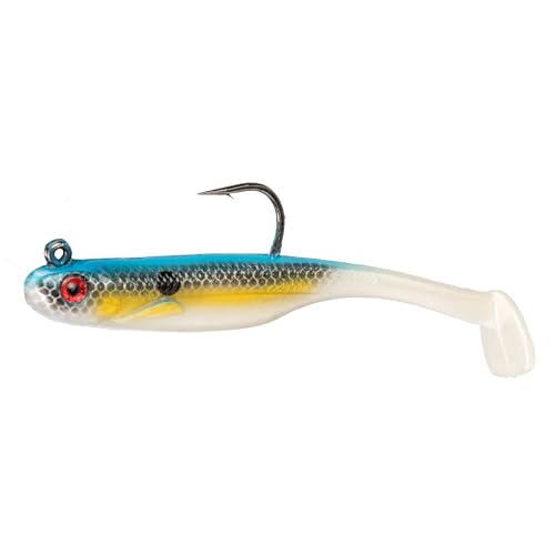 Strike King Homing Minnow Fishing Lure, Pre-Rigged Soft Plastic Swimbait, 3-Pack - color: Sexy Shad, size: 2.5", 3/8oz