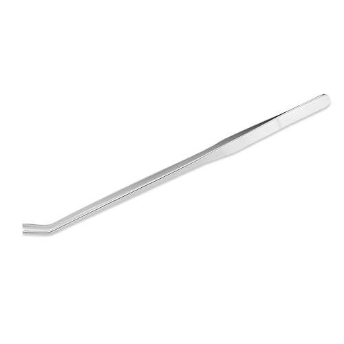 Mandala Crafts Stainless Steel Curved Aquarium Tweezers for Fish Tanks | 15 Inch Forceps, Rust Resistant Stainless Steel, Trimming Aquatic Plants, Bowls, Terrariums, Freshwater & Saltwater Aquascape - color: Stainless Steel Curved Tweezers, size: 15 Inche