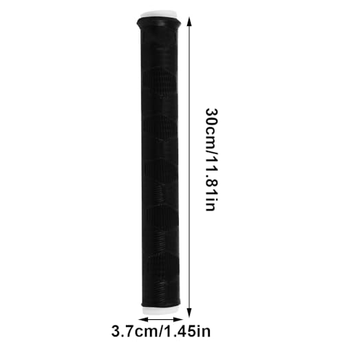 Fishing Rod Handle Cover, Silicone Fishing Pole Tube Sleeve with Non-Slip Design for 13mm-37mm Handle - color: Black