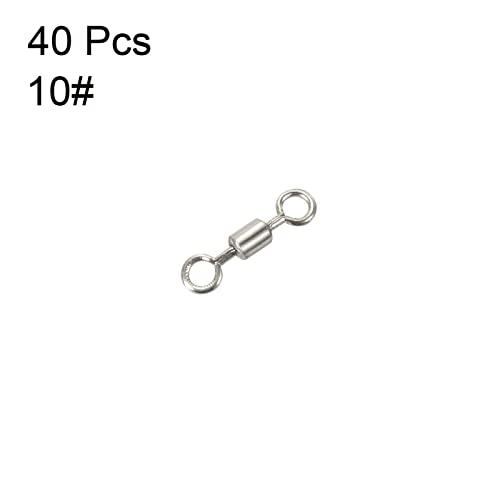 PATIKIL Fishing Barrel Swivels, 40 Pack 335LBS Copper Rolling Hook Line Connector Terminal Tackle for Saltwater Freshwater Fishing, Silver - style: 28 lb
