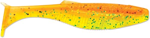 Rapala CrushCity Mayor Soft Plastic Paddle Tail Swimbait, Strong Kicking Action for Swim Jigs & Underspins, Bass, Redfish, Trout, Snook, Walleye & More - color: Fire Flame, size: 4"