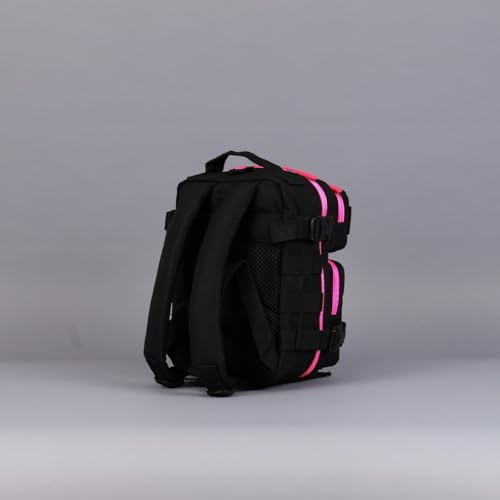 WOLFpak 9L Mini Tactical Backpack for Men & Women | Compact, Small Everyday Carry Bag for Gym, School, Travel | Durable, Water-Resistant Daypack with Molle System and Patch Panel (Black Neon Pink) - color: Black Neon Pink
