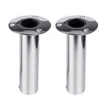 2 Pack Fishing Rod Holders for Boat, 316 Stainless Steel, 3 Angles (15°/30°/90°) Flush Mount, Heavy Duty Saltwater Corrosion Resistant with Thickened Nylon Nesting & Stopper Pin - style: 90 Degree