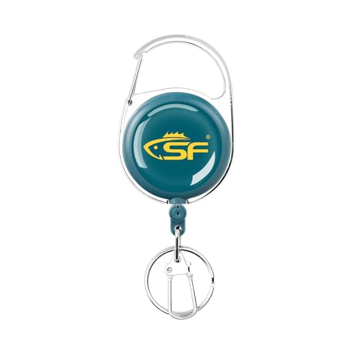 SF Fly Fishing Zinger Retractor with Retractable Measuring Tape Style for Anglers Tools and Gears Holder Combo Black - style: Single-Peacock Blue