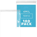 10" x 12" Heavy-duty 1 Gallon Zip Bags - 200 Count - Clear Plastic Reclosable Zipper Baggies, 4 Mil Freezer Storage Poly Bags, for Packaging Food, Tools & Sharp Objects. - size: 10" x 12"