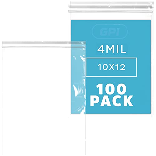 10" x 12" Heavy-duty 1 Gallon Zip Bags - 200 Count - Clear Plastic Reclosable Zipper Baggies, 4 Mil Freezer Storage Poly Bags, for Packaging Food, Tools & Sharp Objects. - size: 10" x 12"
