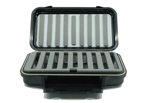 Kingfisher Waterproof Dry Fly Fishing Box with Leaf - color: Black, size: Foam A Box