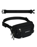 WATERFLY Small RFID Fanny Pack: 1.5L Slim Mini Anti-Theft Crossbody Waist Bag with Extender Strap, Water-Resistant Waist Pack for Men Women Travel Hiking Running-Black - color: Black