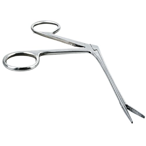 ADROIT 3.5" Angled Alligator Hemostat Forceps | 6" Total Length | Stainless Steel | Serrated Grip | Multifunctional Design | Lightweight & Durable - size: 3.5", style: Alligator