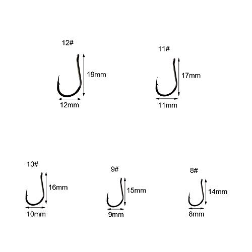 300pcs Small Fishing Hooks Black High Carbon Fishing Hooks Set 6 Sizes with a Plastic Box - color: 500pcs Black